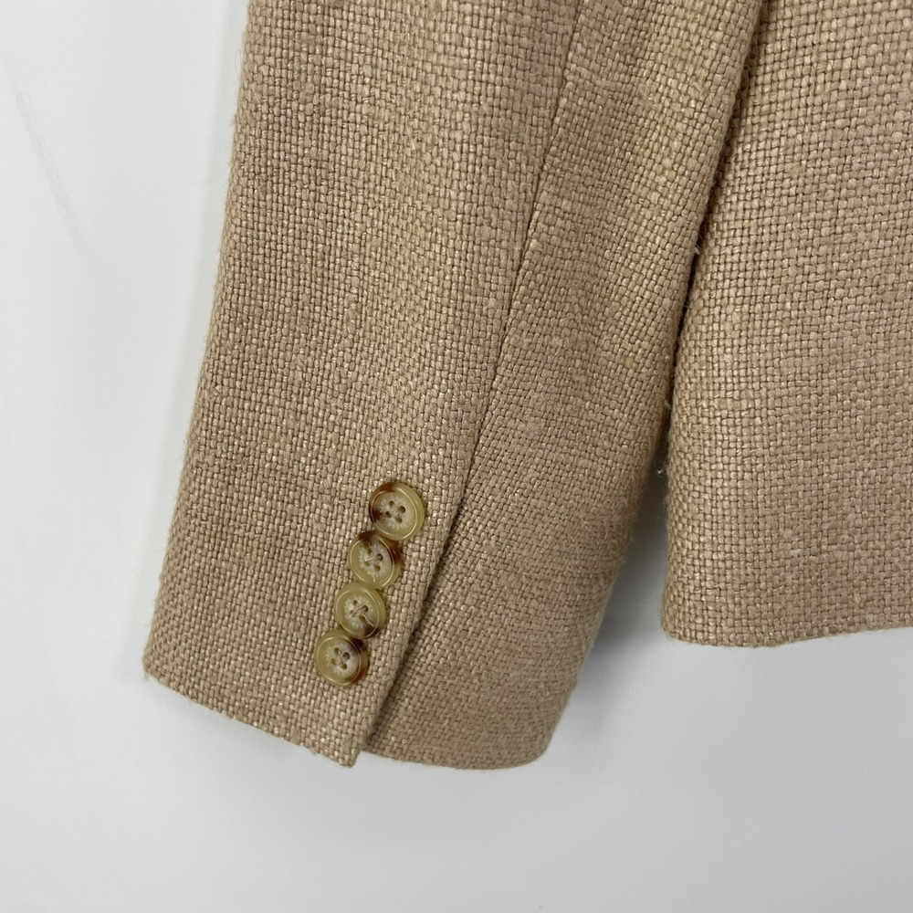 Ralph Lauren LRL Blazer Women 4 Beige 100% Silk Tweed Quiet Luxury Old Money - Picture 8 of 14